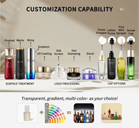 FUYAO Packaging – Nouvelle Gamme de Contenants de Luxe pour Soins de la Peau en Verre Vert 30g 50g – Ensemble d'Emballages Cosmétiques Vides avec Estampage à Chaud – Pot et Bouteille Noirs pour Crème