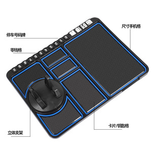 <b>Car</b> Phone Holder Gravity Mount With Anti Slip Mat Dashboard Blue Rotating <b>Stand</b> Silicone Material - Product Image 3