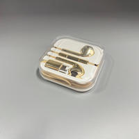 Auricolari Cablati Type-C 3.5mm Dorati, Cuffie Cromate Lucide Interamente in Metallo, Plug and Play