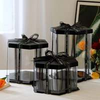 Boîte à gâteaux transparente écologique de grande taille Nouveau design pour l'emballage alimentaire en plastique avec vernissage et gaufrage