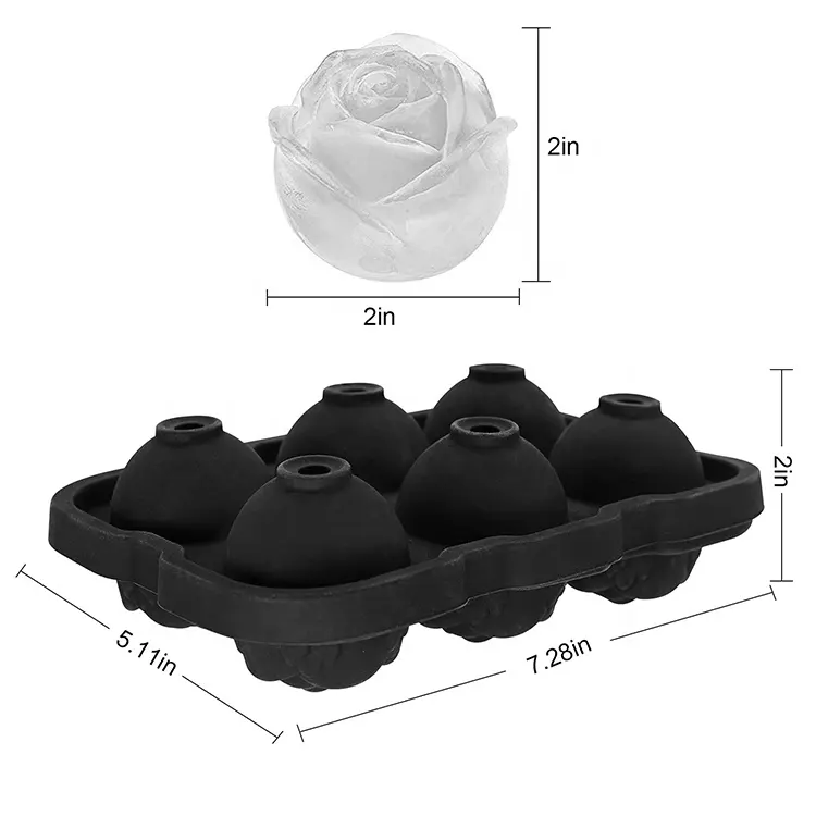 Best Selling Ice Cube Molds BPA Free Easy Release Silicone Ice Cube Tray Rose With Lid