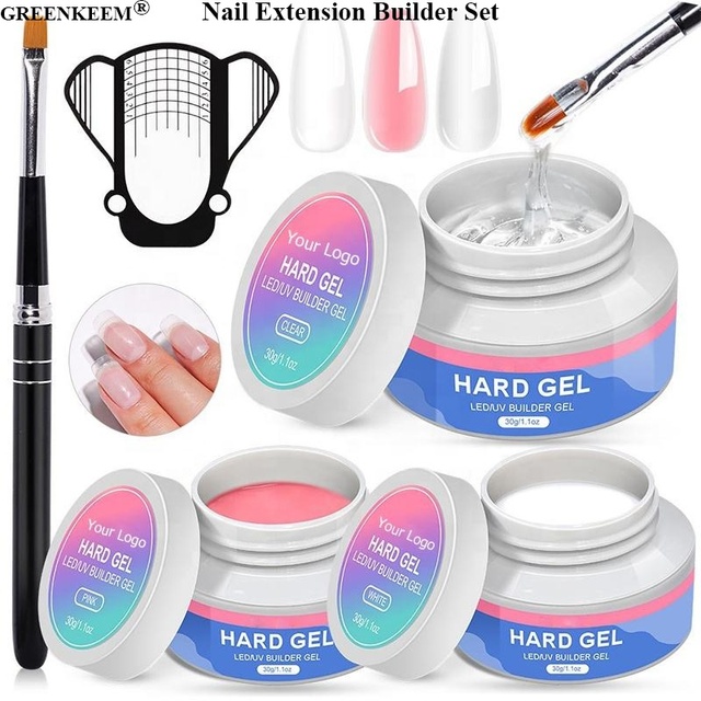 Wholesale 30g 3 Colors Solid Nail Multifunctional Fast Poly Extension LED UV Builder Extension HARD Gel Nail Extensions Gel