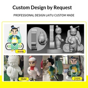 Escultura de Fibra de Vidrio de Gran Tamaño, Personaje de Dibujos Animados Personalizado, Panda Famoso en Internet, Figura Comercial para Exteriores - Product Image 4