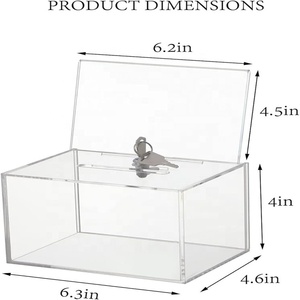 Boîte à dons en acrylique verrouillable avec porte-panneau, boîte à bulletins de vote/suggestions pour collectes de fonds, votes et tombolas - Product Image 2