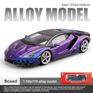 Modelo de Coche Deportivo <span class=keywords><strong>Rambo</strong></span> LP770 a Escala 1:18, de Metal Fundido a Presión, Adorno de Aleación Metálica, Juguete - Product Image 6