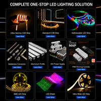 RGB CCT COB LED Şerit Rgbww 12v 5 Yıl Garantili Mavi Kırmızı 5m 20m Rgbcct 24v Rgbw Rgb Kısılabilir COB LED Şerit Bant Işık