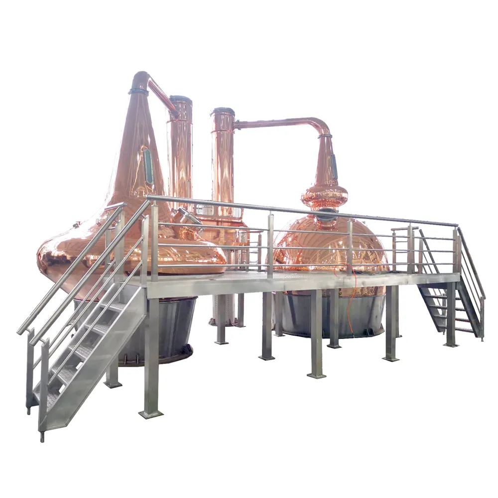 TINTURA Doppio 5000L Scozzese Whisky Distillery Sistema di Alcol di Rame Apparecchi di Distillazione del Whisky Distillery Macchina per la Vendita