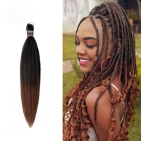 Extensions de cheveux synthétiques pré-étirées de 52 pouces en fibres coréennes de qualité supérieure, à trame unique, pour tressage et crochet en boîte, vente en gros