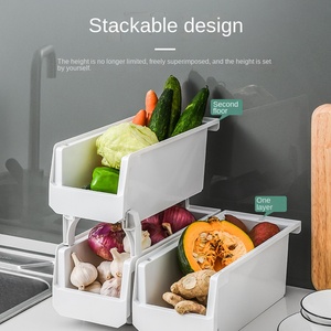 Kitchen Racks Can Be Stacked Fruit And Vegetable Storage Basket Drawer Storage Basket Plastic Debris Basket Multi-layer