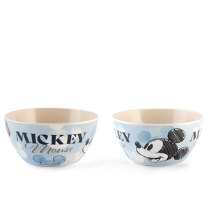 Juego de 2 Tazones de Cerámica con Dibujos Animados de Mickey Mouse, 590 ml, Aptos para Lavavajillas, para Niños y Adultos, Uso en Fiestas, Esmalte de Color, Hechos en Italia - Product Image 1