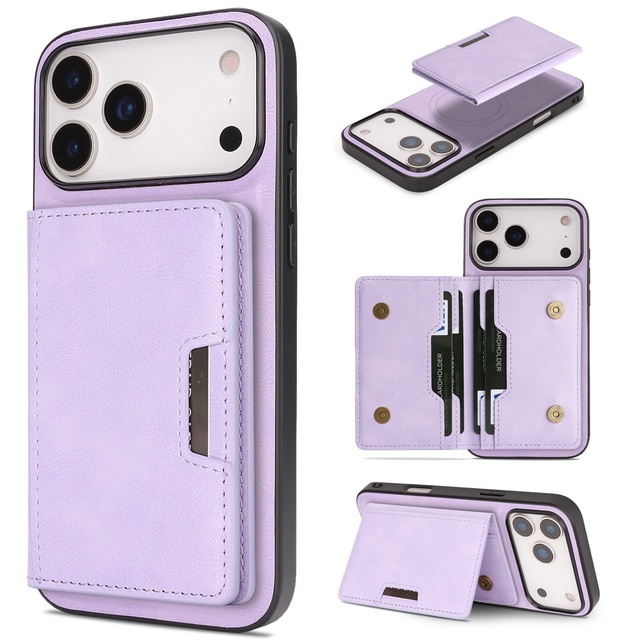 Luxury New PU Leather Strong Magnetic Mobile Phone Cover Wallet case for iPhone Series with Multiple Card Holder