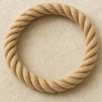 Anneau en corde de jute 14 mm d'épaisseur, 3 brins torsadés, 9 tailles de 10 à 50 cm, décoration murale rustique, fibre naturelle