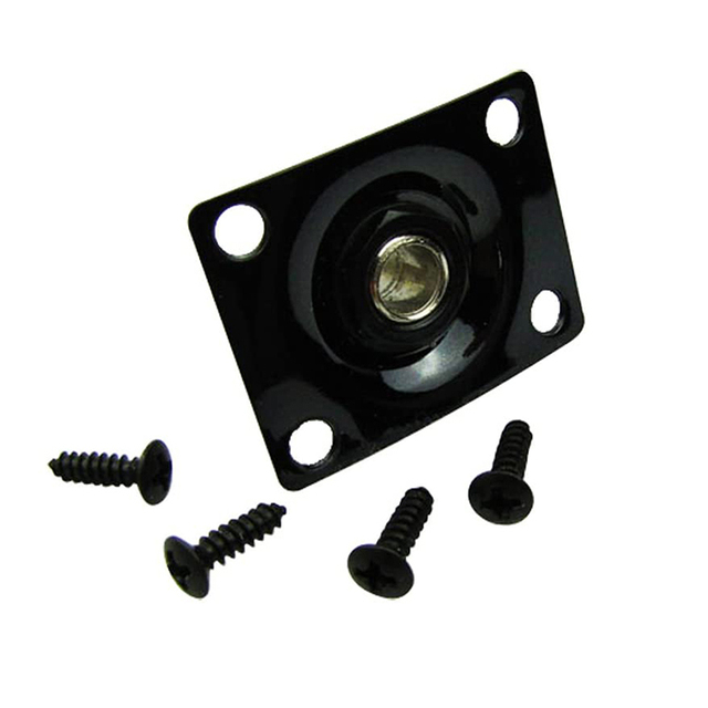 Wholesale 1/4" 6.35mm Rectangular Mono Guitar Output Jack Plate Input Socket Plate Guitar Jack for Electric Guitar Parts