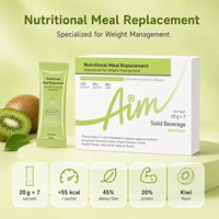 Poudre de remplacement de repas nutritionnelle en sachets, saveur kiwi, riche en fibres et en protéines, personnalisable en gros, OEM ODM, marque privée, qualité alimentaire