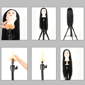 Q3011 Chuyên Nghiệp Salon Có Thể Gập Lại Tóc Con Người Tóc Giả Đứng Mannequin Head Tripod 155Cm Tóc Giả Tripod