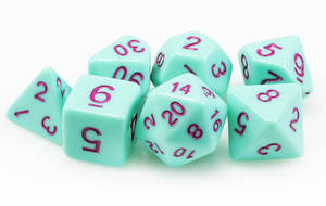 Set di 7 Dadi Multifacciali per Dungeons and Dragons con Logo Personalizzato, D4 D6 D8 D10 <span class=keywords><strong>D</strong></span>% D12 D20, Colore Rosa - Product Image 4