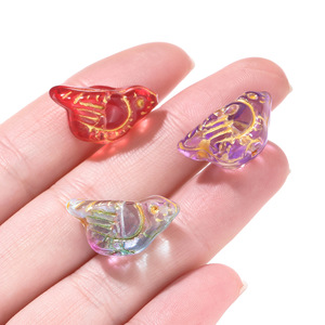Czech Glass Gold Painted Dove Beads Small DIY Jewelry Accessories For Bracelet Phone Chain Keychain <b>Material</b> - Product Image 3