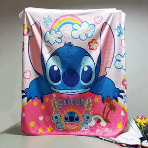 Bonitos diseños populares 3D <span class=keywords><strong>Stitch</strong></span> dibujos animados impreso 100% poliéster tejido polar <span class=keywords><strong>manta</strong></span> baja Moq logotipo personalizado foto mantas - Product Image 4