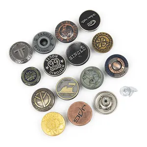 Il metallo personalizzato del produttore di Guangzhou accetta rivetti con bottoni rotondi per Jeans OEM con placcatura personalizzata