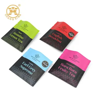 Green Coffee Tea bags Plastic Tea Sachet Packaging Bag Small Tea Coffee Sugar Bag Colorful Printed Aluminum Foil Sachet