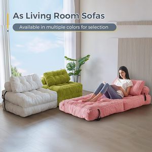 Canapé convertible paresseux en L en lin, inclinable et pliable, avec dossier, portable, pour une personne, idéal pour appartement, salle de bain, salon - Product Image 3