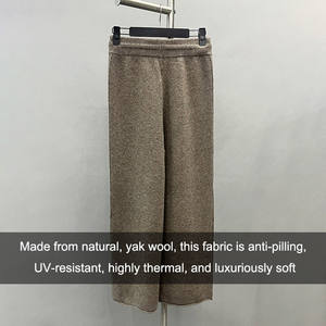 Pantaloni Lunghi Invernali in Lana di Alta Qualità Jancoco, Pantaloni in Lana di Yak Lavorati a Maglia su Misura con Coulisse per Donna - Product Image 2