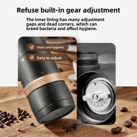 Moulin à café électrique portable automatique avec coque en alliage d'aluminium, meule en acier inoxydable, capacité de 17 g pour usage domestique et extérieur