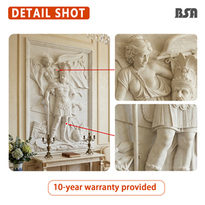 Escultura de Pared de Piedra con Relieve de General Romano y Alas de la <span class=keywords><strong>Victoria</strong></span> Tallada a Mano en Mármol, Estilo BSA, Mitología Romana Clásica para Villa - Product Image 3