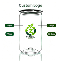 Boîtes en PET avec capacité et logo personnalisables, avec couvercles en aluminium. Grandes quantités disponibles pour la vente en gros.