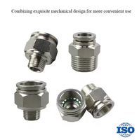 Adaptateur de connecteur pneumatique en acier inoxydable 304 raccord métallique enfichable rapide pour application d'huile avec filetage NPT