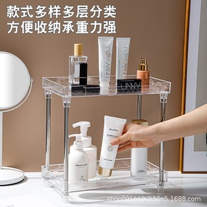 Estante de almacenamiento acrílico de 3 niveles, organizador de cosméticos de escritorio para artículos de baño, estante de exhibición de maquillaje - Product Image 4