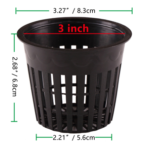 Pot en filet <span class=keywords><strong>plastique</strong></span> écologique de 3 pouces pour système hydroponique, utilisation domestique et jardinage, culture de légumes - Product Image 2