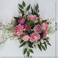 Nouvelles compositions florales artificielles en soie blanches et roses, style moderne, pour centres de table de mariage et de fête d'anniversaire, nouées à la main