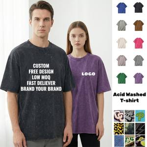 Camiseta <span class=keywords><strong>de</strong></span> Algodón <span class=keywords><strong>de</strong></span> Alta Calidad, Estilo Casual, Personalizada, al por Mayor, Vintage, Desgastada, Estilo Urbano, para <span class=keywords><strong>Hombre</strong></span>, Talla Grande, Lavada al Ácido, Unisex - Product Image 1
