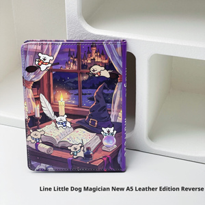 Quaderno in Pelle A5 con Disegno di Cucciolo Stregone, Diario con Design Stampato, Pagine a Colori, Agenda, Planner - Product Image 6