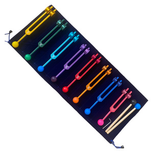 Juego de Diapasones de Chakra Coloridos 8 en 1 de Primera Calidad, Diapasones Curativos de Aluminio con Peso y Bolsa de Transporte de Terciopelo - Product Image 1