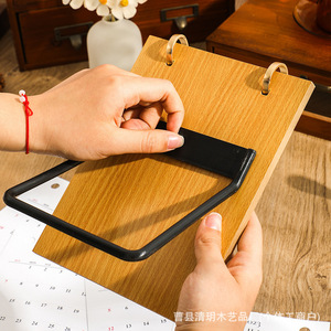 Qingyue 2025 Wooden Desk <b>Calendar</b> Table <b>Calendar</b> Solid Wood Stand Office Home Gift Lamination Printing - Product Image 2