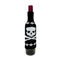 Nouvelle Housse de Bouteille de Vin Halloween en Tricot Citrouille Rouge – Décoration d'Ambiance pour Table à Manger
