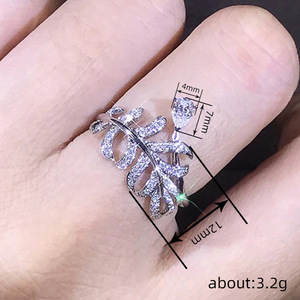 Anello con Design a Foglia e Piuma a Goccia, Ispirato alla Natura, per Donne - Product Image 4