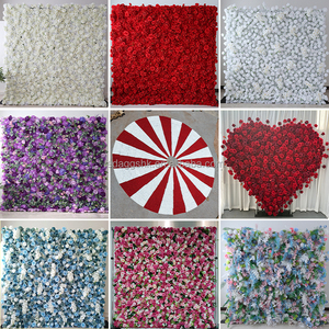 LEDA Mur de fleurs artificielles décoratives en soie blanche, fait main, personnalisé, toile de fond souple pour la Saint-Valentin - Product Image 5