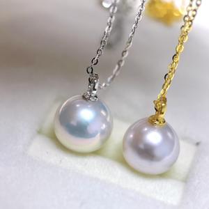 Collier pendentif en perles d'eau douce Edison rondes Wenchi 11-12 mm, polyvalent, luxueux, boucle Guazi en or 18 carats, accessoire DIY - Product Image 2