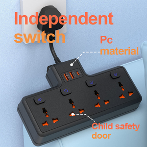מפצל חשמל OEM EU עם שקעי USB מסוג C, תקן CE, 4 שקעים, תקע הארכה לקיר עם מתג - Product Image 4
