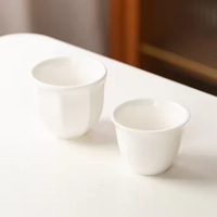 70ml 100ml 180ml 250ml Cangkir Kopi Keramik Putih Gaya Arab-Ethiopia dengan Desain Bunga Gaya Kreatif DIY untuk Penggunaan Kantor dan Kafe