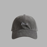 Casquette de baseball en jean 65 cm pour grande circonférence de tête, broderie de lettres coréennes, style sportif vintage, flatteuse pour le visage, unisexe, visière incurvée