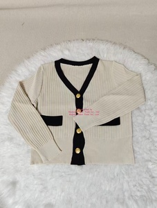 Spring Long Sleeve V-neck Knitted Sweater Women's French Style Elegant Base <strong>Top</strong> Knitted Cardigan - Product Image 6