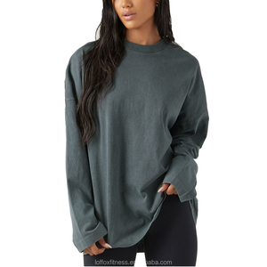 Camiseta Básica de Manga Larga para Mujer, Transpirable, Ecológica, de Poliéster Comprimido, Tejido de Punto, Color Sólido, Estilo Casual, para Todas las Temporadas - Product Image 3