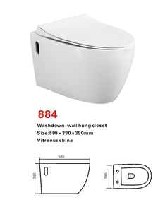 Inodoro de Pared de Cerámica sin Borde de Alta Calidad para Hotel o Apartamento, Diseño Moderno, Estándar de Alta Gama, con Reducción de Ruido - Product Image 2