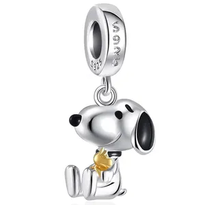 Ciondolo Originale in Argento 925 con Zirconi a Tema <span class=keywords><strong>Disney</strong></span> Mickey e Minnie Colibrì per Creare Braccialetti Fai-da-Te con Catena a Serpente - Product Image 2