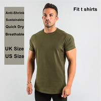 T-Shirt Homme Uni vierge 95 % Coton 5 % Élasthanne, Tenue de Sport, Vêtement de Fitness Personnalisable avec Logo Privé