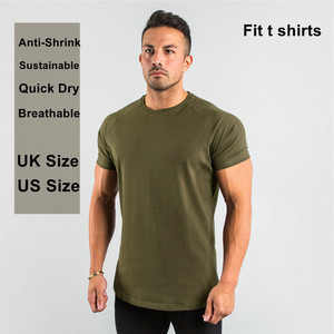<span class=keywords><strong>T</strong></span>-Shirt da Uomo Tinta Unita 95% Cotone 5% Spandex Abbigliamento da Palestra e Fitness da Allenamento con Logo Privato Personalizzato - Product Image 3